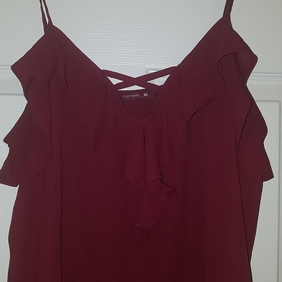 Red Ruffle Tank - Picture 2 of 4